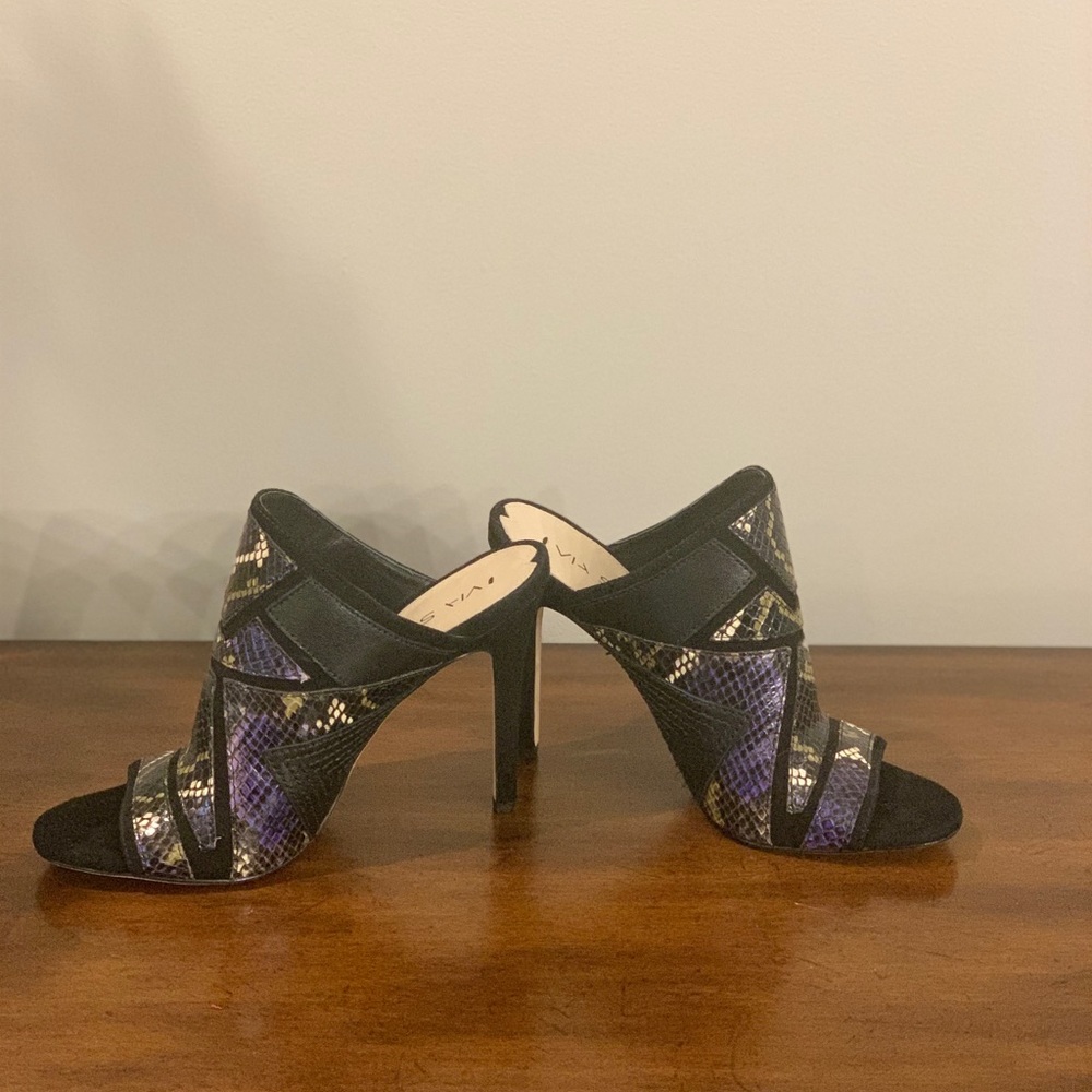 Via Spiga  Multi-color - Snake print High Heel Mules